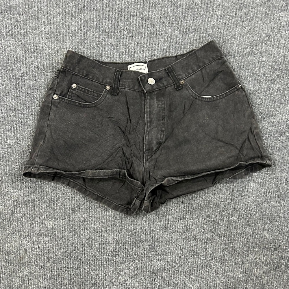 In Charge Denim Shorts Womens Size 7 Black High Waisted Cotton USA Vintage